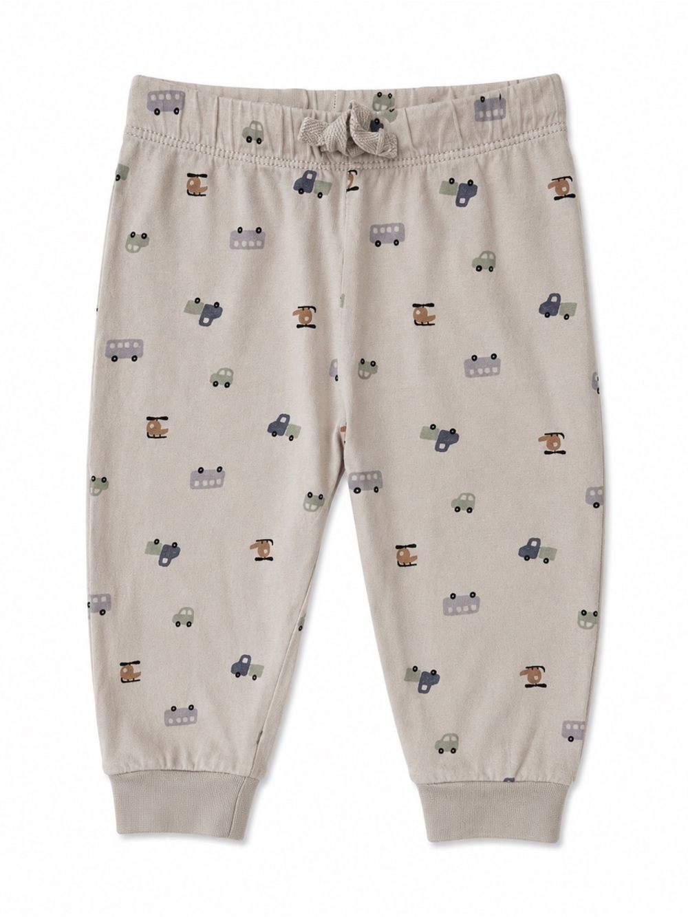 H&M Beige Kids Pajama Pants with Mini Car Print